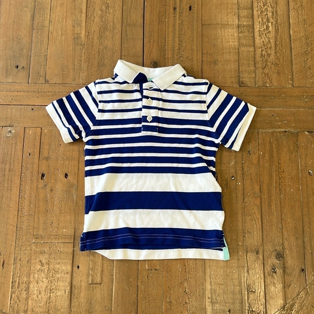 Mini Boden blue stripe polo shirt